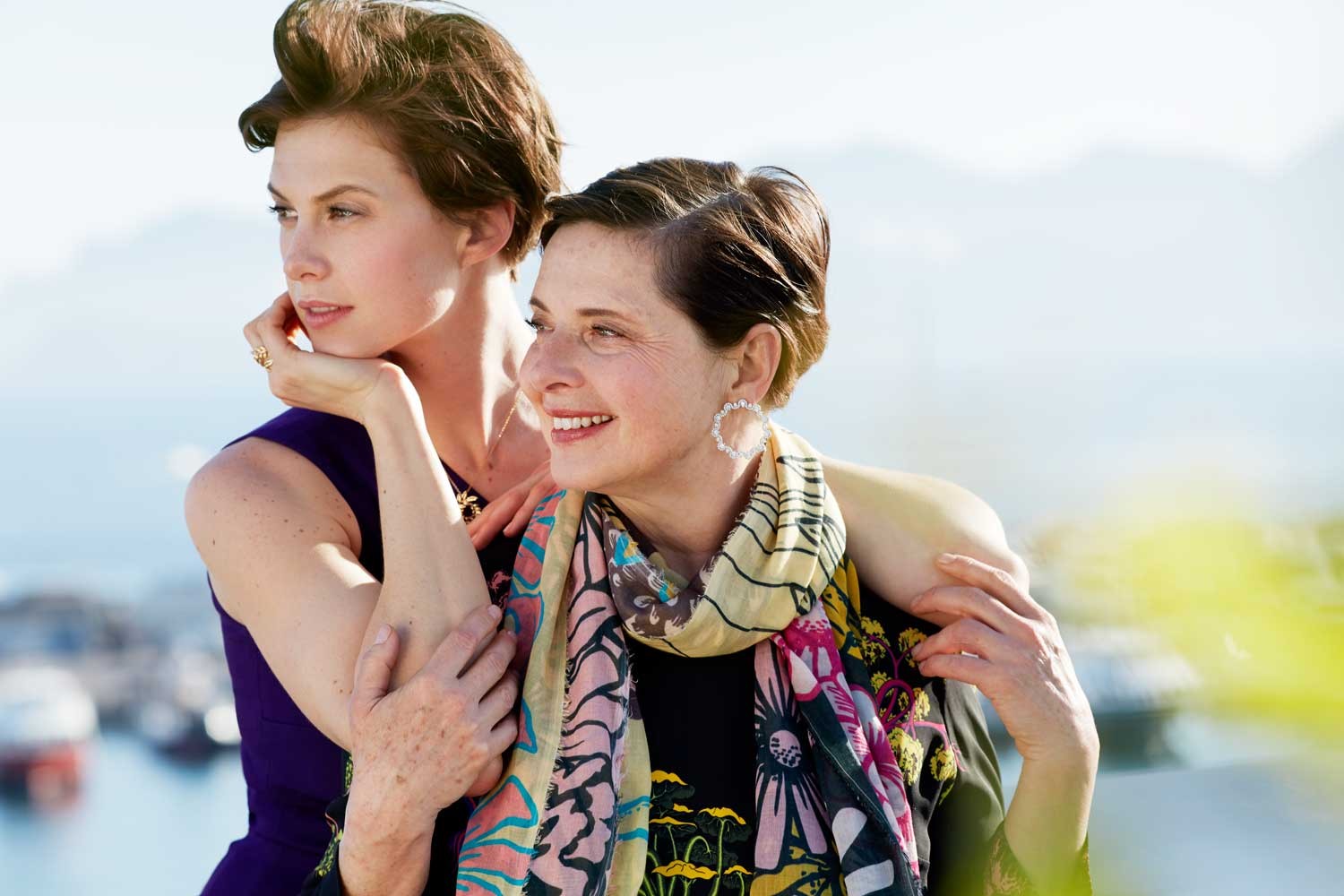 Isabella Rossellini and her daughter, Elettra Wiedemann on the rooftop of the Palais, Cannes, 2015